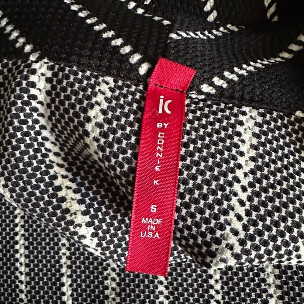 IC By CONNIE K Women's Black White Jacket, Blazer, Size S, 3/4 Sleeves - Picture 6 of 10